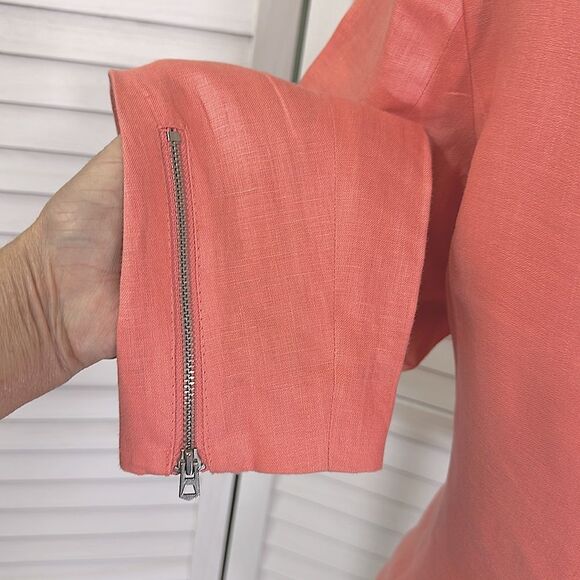 BR Linen Peplum Jacket Elegant Coral Size 8 NWOT - Picture 9 of 11